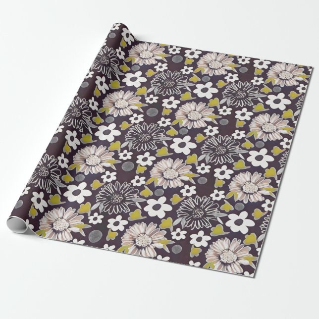 Einzigartiges Vintages Muster-Papier Geschenkpapier (Ungerollt)
