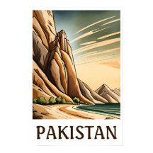 Einzigartiges Vintages Pakistan Illustrations-Post