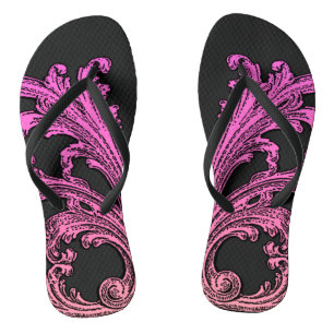Einzigartiges Vintages Swirl Ombre Pink-Design Flip Flops