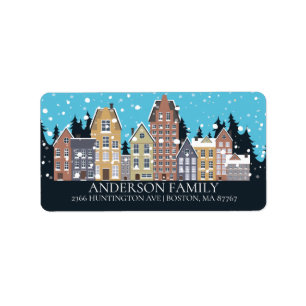Einzigartiges Weihnachtsadressen-Label für Winters Adressaufkleber