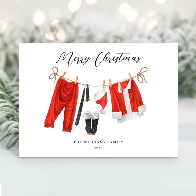 Einzigartiges Weihnachtsfest außerhalb des Fotos Feiertagskarte (Unique Santa Christmas Non-Photo Holiday Card)