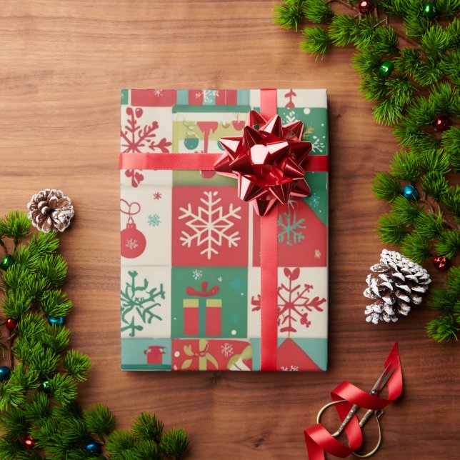Einzigartiges Weihnachtswackelpapier Geschenkpapier (Feiertagsgeschenk)