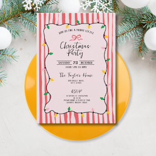 Einzigartiges Whimsical Hand Drawn Bow Weihnachtsf Einladung
