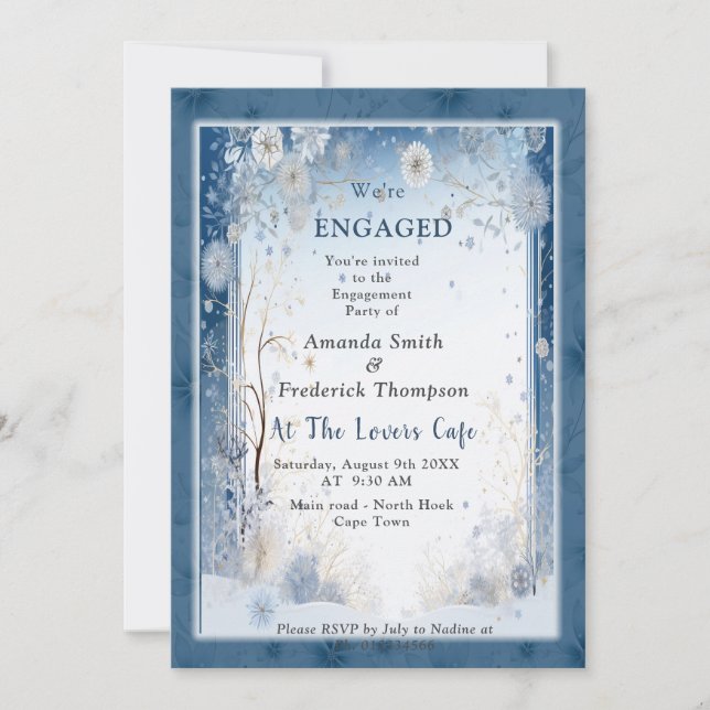 Einzigartiges Winterdesign für Snowflake Einladung (Vorderseite)