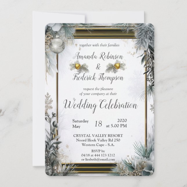 Einzigartiges Winterdesign für Snowflake Einladung (Vorderseite)