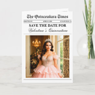 Einzigartiges Zeitungs-Quinceañera-Foto Karte