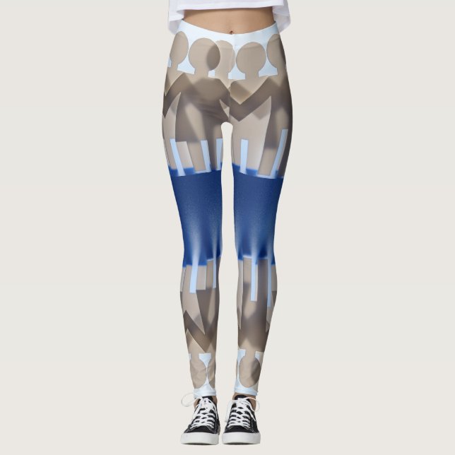"Einzigartiges Zigzag-Muster für Stehende Menschen Leggings (Vorderseite)