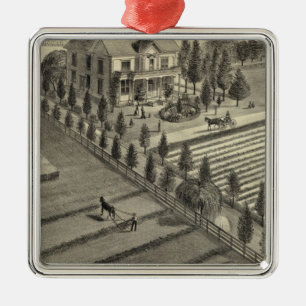 Einzige Baum-Ranch Silbernes Ornament