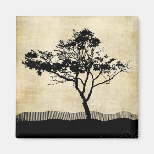 Einziger Baum-Silhouette-Magnet Magnet