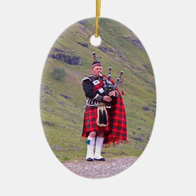 Einziger schottischer Dudelsackspieler, Keramik Ornament (Vorne)