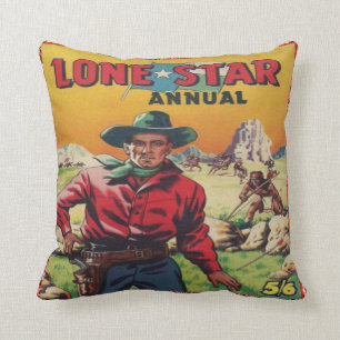 Einziger Stern-Vintager Western-Cowboy-Druck Kissen