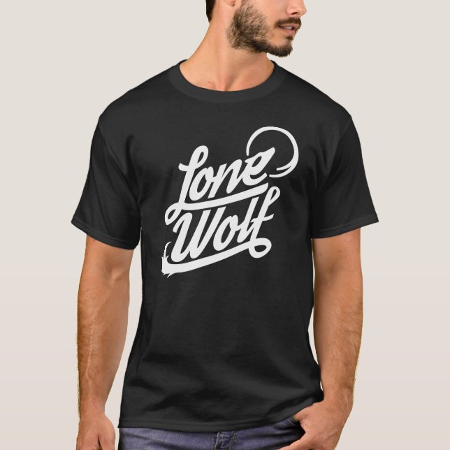 Einziger Wolf-typografisches T-Shirt (Vorderseite)