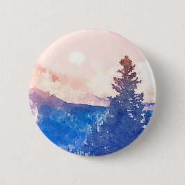 Einziges Baum-Aquarell Button
