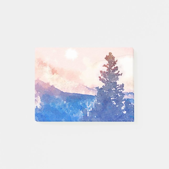 Einziges Baum-Aquarell Post-it Klebezettel (Vorderseite)