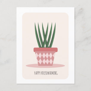 Einzug Geschenk Aloe Topfpflanze Neue Heimat Party Postkarte