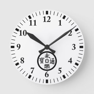 Eiraku-Münze Runde Wanduhr