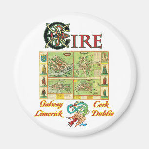 Eire-Stadt-Karte Magnet