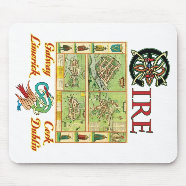 Eire-Stadt-Karte Mousepad (Vorne)