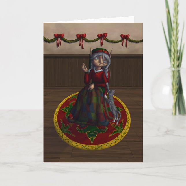 Eirene the Quilt Elf Feiertagskarte (Vorderseite)
