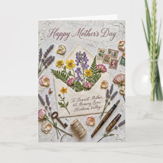 eirloom Valley — Pressed Flower Envelope Mother's  Karte