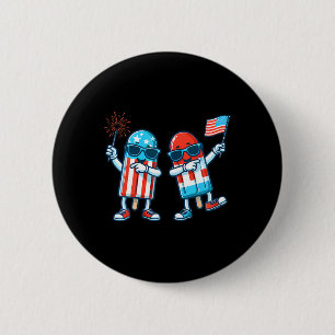 Eis am Stiel Amerikanische Flagge 4. Juli Patrioti Button