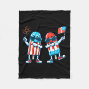 Eis am Stiel Amerikanische Flagge 4. Juli Patrioti Fleecedecke