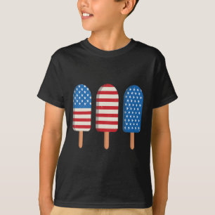 Eis am Stiel Amerikanische Flagge Patriotisch 4. J T-Shirt
