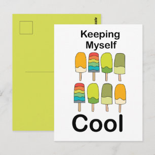 Eis am Stiel Mich Kühl Haltend Sommer  Postkarte