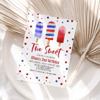 Eis am Stiel Two Sweet Rot Weiß Blau 2. Geburtstag