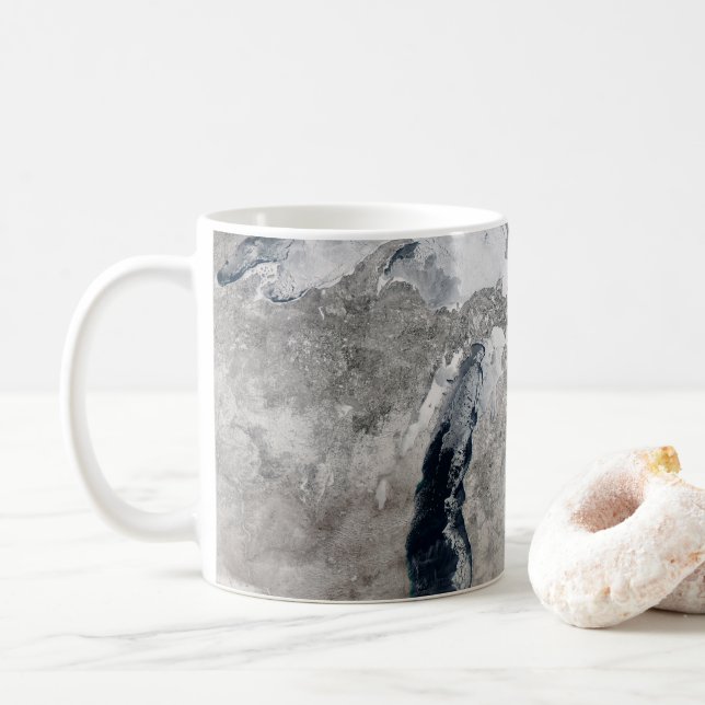 Eis auf den Großen Seen, Staaten. Kaffeetasse (Mit Donut)