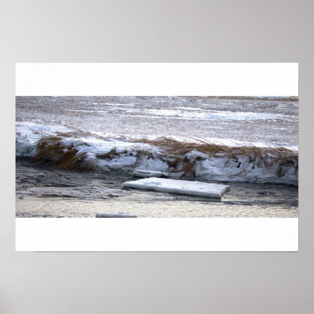 Eis auf Wasser schwimmendes Poster (Vorne)