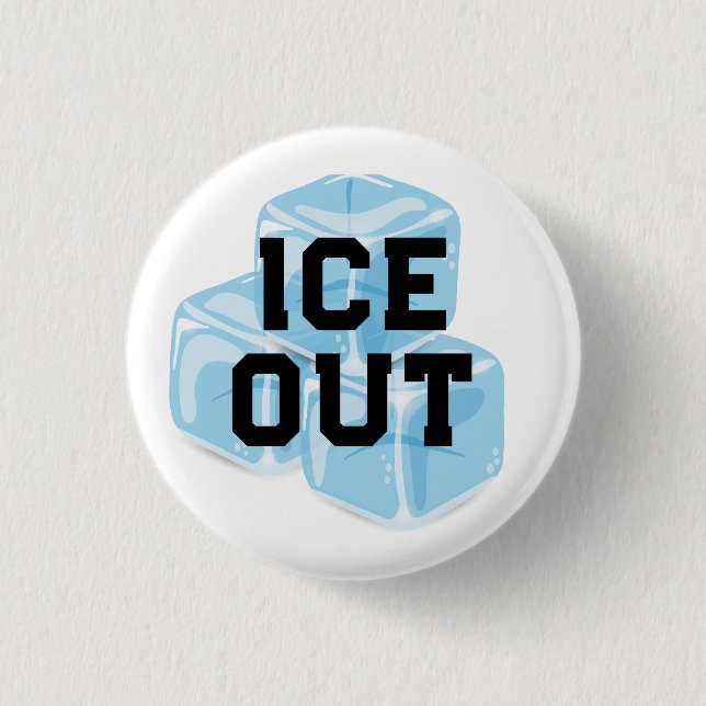 EIS AUS blaues Eis Button (Vorderseite)