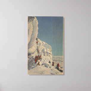 Eis-Bergsteiger im regnerischeren Nationalpark, Leinwanddruck