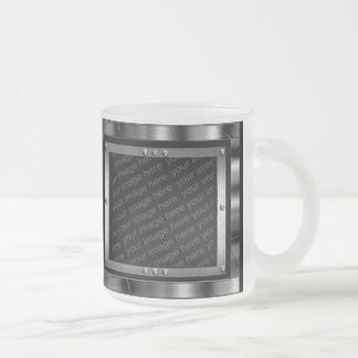 Eis-Blau-gestaltet eisiges MetallFoto Tasse