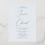 Eis Blue and Silver Foil Wedding Folieneinladung<br><div class="desc">Einladung Eisblauer und Silberfolie Hochzeitsfolie Entsprechende Artikel im Nest- und Nestladen</div>