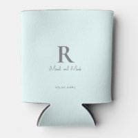Eis Blue Monogram und Couple Names Wedding