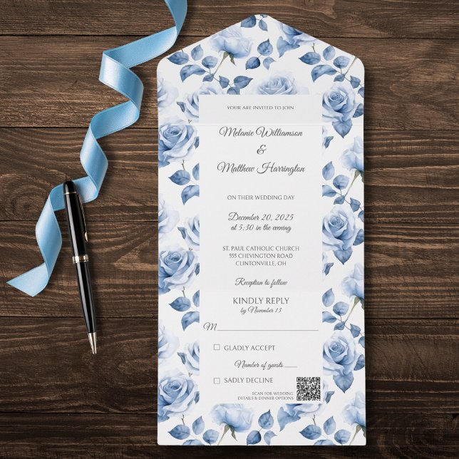 Eis Blue Rose QR Code All in one Wedite Invite Einladung (Von Creator hochgeladen)