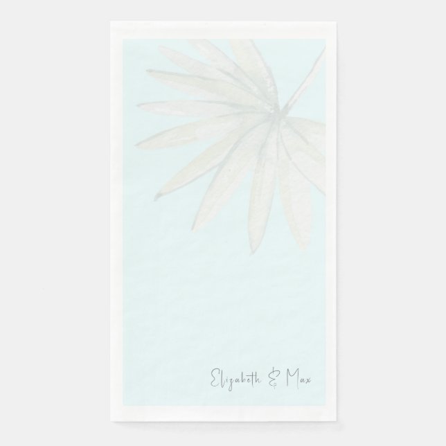 Eis Blue Tropical Couple Names II Wedding Serviette (Vorderseite)