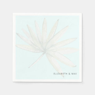 Eis Blue Tropical Couple Names Wedding Serviette