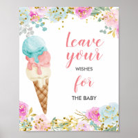Eis Cream Baby Dusche Wünsche für Babysignatur