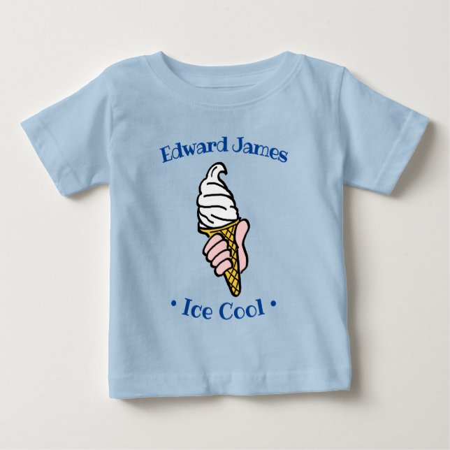 Eis Cream Design-Cartoon zur Personalisierung Baby T-shirt (Vorderseite)