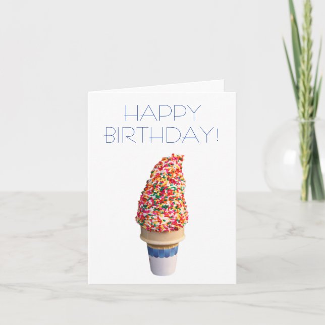 Eis Cream Happy Birthday Card Karte (Vorderseite)