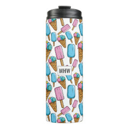 Eis Cream Muster, kundenspezifisch monogramm Thermosbecher