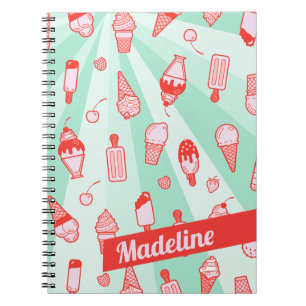 Eis Cream Print Personalisiert SpiralNotebook Notizblock