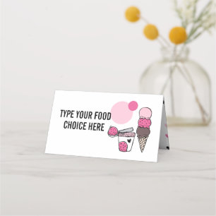 Eis Cream Scoop Geburtstagspartei Food Label Card Platzkarte