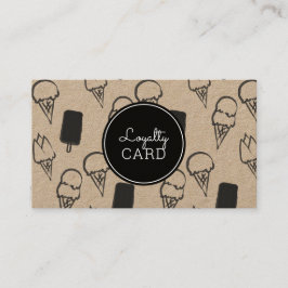 Eis Cream Shop Hand bemalt Kraft Loyalitätskarte Visitenkarte