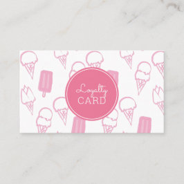 Eis Cream Shop Hand Pink Pink Loyalty Card Visitenkarte