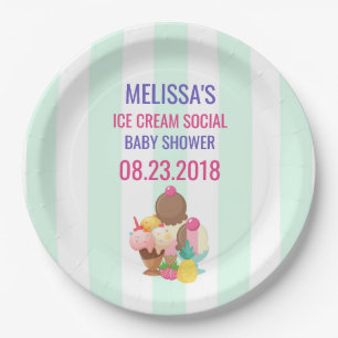 Eis Cream Social Baby Shooting Event Pappteller