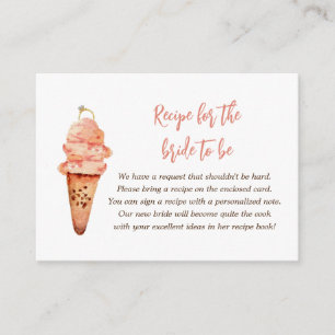 Eis Creme Brautparty Bringt ein Rezept Begleitkarte