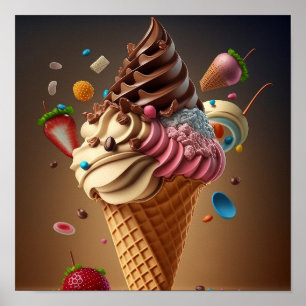 Eis Creme Digital Art Poster